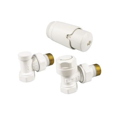 KFA Armatura Komfort Pro zestaw termostatyczny kątowy biały 757-130-44-BL