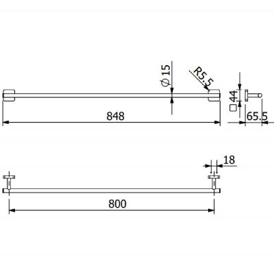 Kludi Vela S drążek na ręcznik 80 cm chrom 2596105