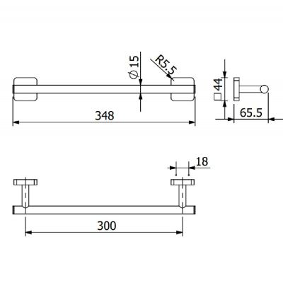 Kludi Vela S drążek na ręcznik 30 cm chrom 2596205