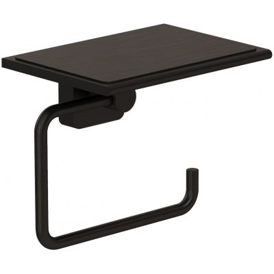 Kludi Vela S uchwyt na papier toaletowy czarny szczotkowany 25971N2