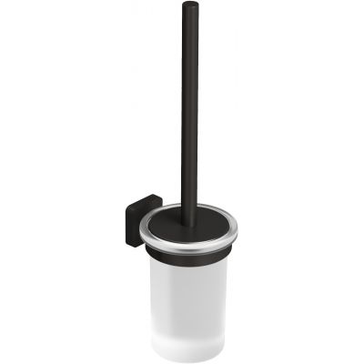 Kludi Vela S szczotka toaletowa z rączką ścienna czarny szczotkowany 25974N2
