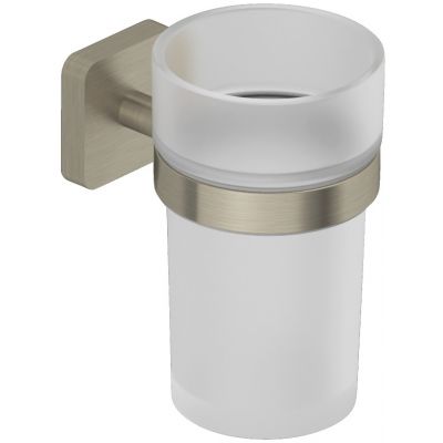 Kludi Vela S kubek na szczoteczki z uchwytem ściennym nikiel szczotkowany 25975N5