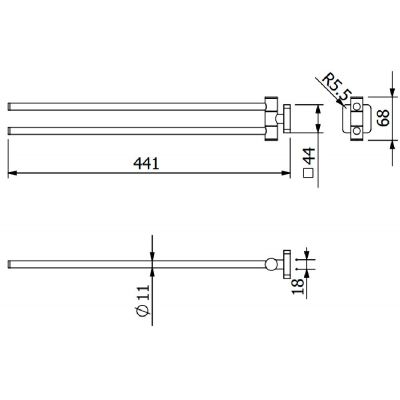 Kludi Vela S drążek na ręcznik 44 cm chrom 2597705