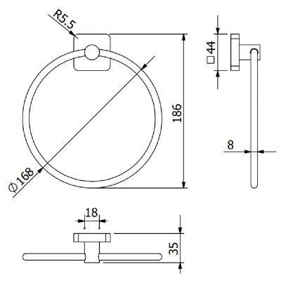 Kludi Vela S uchwyt na ręczniki okrągły chrom 2597805