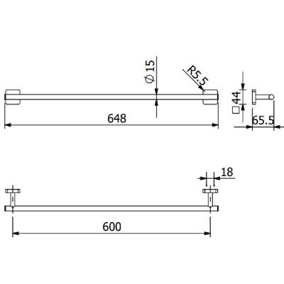 Kludi Vela S drążek na ręcznik 60 cm chrom 2597905