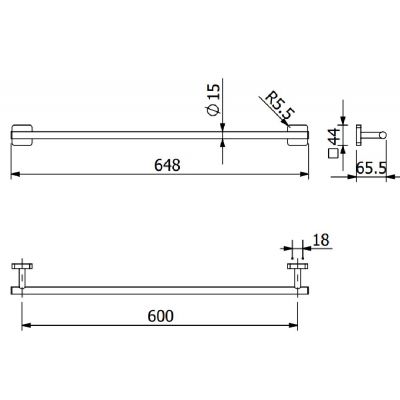 Kludi Vela S drążek na ręcznik 60 cm złoty szczotkowany 25979N0