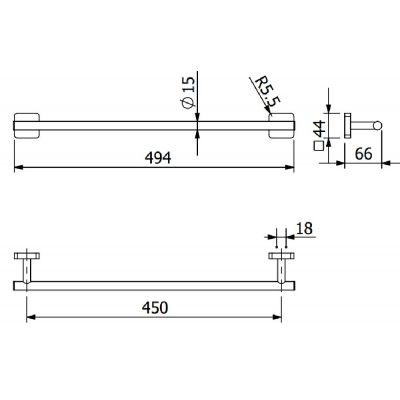 Kludi Vela S uchwyt na ręczniki 45 cm chrom 2598005