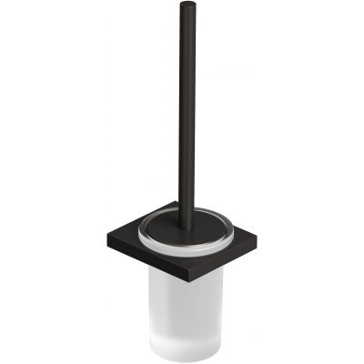 Kludi Vela C szczotka toaletowa z rączką ścienna czarny szczotkowany 31974N2