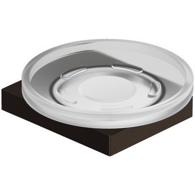 Kludi Vela C mydelniczka ścienna czarny szczotkowany-biały mat 31985N2