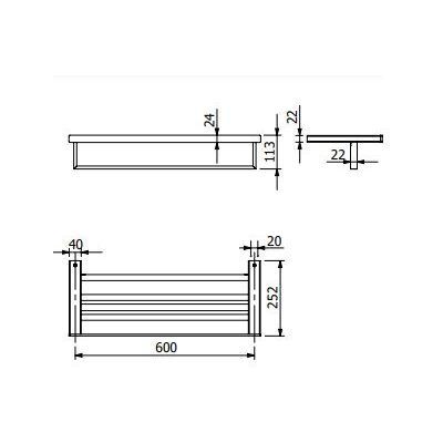 Kludi Vela C wieszak na ręcznik 60 cm z półką nikiel szczotkowany 31989N5