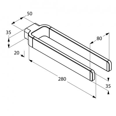 Wieszak na ręczniki dwuramienny Kludi Esprit 56 990 05