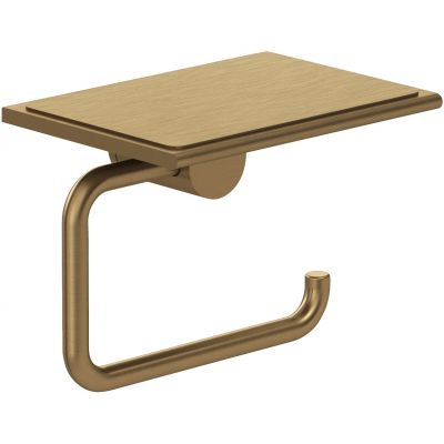 Kludi Vela R uchwyt na papier toaletowy z półką brązowy szczotkowany 58971N1