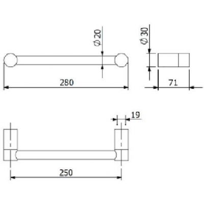 Kludi Vela R uchwyt wannowy 28 cm biały mat 5898153