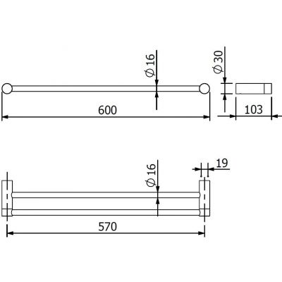 Kludi Vela R wieszak na ręcznik 60 cm chrom 5898805