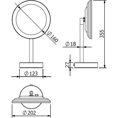 Kludi Vela R lusterko kosmetyczne 20,2x35,5 cm okrągłe z oświetleniem nikiel szczotkowany 58995N5F