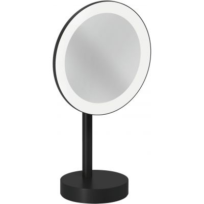 Kludi Vela R lusterko kosmetyczne 20,2x35,5 cm okrągłe z oświetleniem czarny mat 5899539F