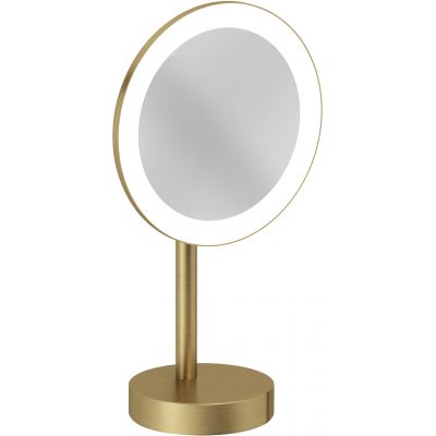 Kludi Vela R lusterko kosmetyczne 20,2x35,5 cm okrągłe z oświetleniem złoty szczotkowany 58995N0F