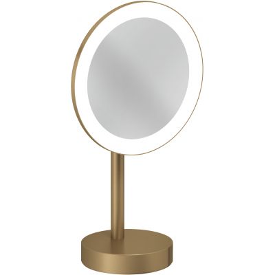 Kludi Vela R lusterko kosmetyczne 20,2x35,5 cm okrągłe z oświetleniem brązowy szczotkowany 58995N1F