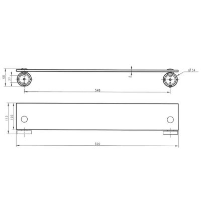 Kronenbach Radia półka 60 cm szklana/chrom 291.000.500.005