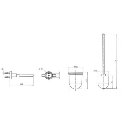 Kronenbach Radia szczotka toaletowa ścienna chrom 29.100.110.0005