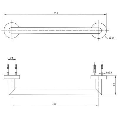 Kronenbach Radia uchwyt ścienny 30 cm chrom 29.100.151.5005