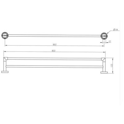 Kronenbach Radia wieszak na ręcznik 80 cm chrom 29.100.154.0505