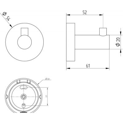 Kronenbach Radia wieszak na ręcznik chrom 29.100.080.5005