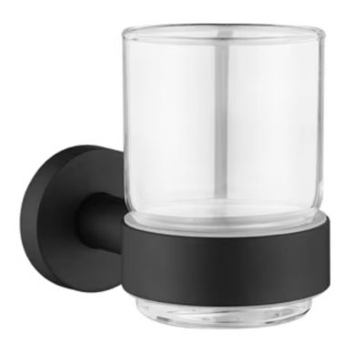 Kronenbach Lima 2.0 Black kubek na szczoteczki czarny mat-przezroczysty 29.200.055.0005