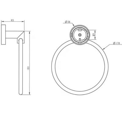 Kronenbach Lima 2.0 Black uchwyt na ręczniki czarny mat 29.200.090.0005