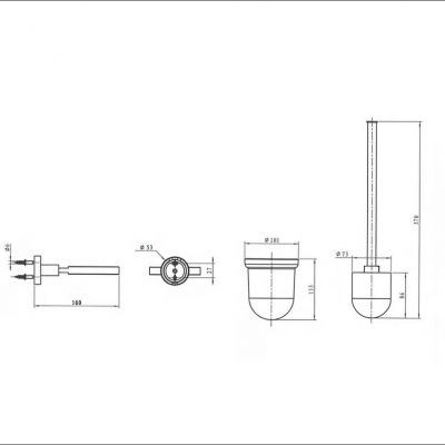 Kronenbach Lima 2.0 Black szczotka toaletowa czarny mat 29.200.110.0005