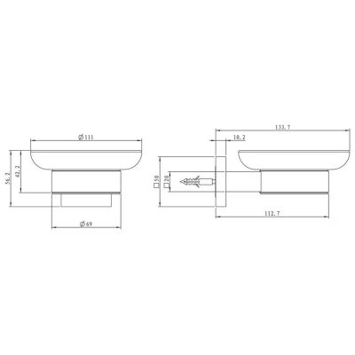 Kronenbach Quara mydelniczka ścienna chrom/szkło 29.210.060.0005