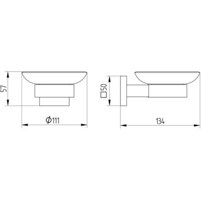 Kronenbach Quara 2.0 Black mydelniczka ścienna czarny mat/szkło 29.210.060.1904