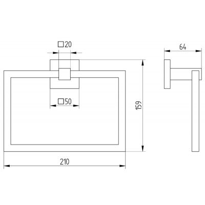 Kronenbach Quara 2.0 Black wieszak na ręcznik czarny mat 29.210.075.1904