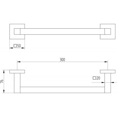 Kronenbach Quara 2.0 Black uchwyt wannowy czarny mat 29.210.151.1904