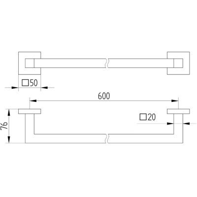 Kronenbach Quara 2.0 Black drążek na ręcznik czarny mat 29.210.153.1904