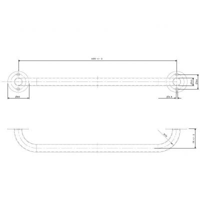 Poręcz prosta 60 cm Koło Łazienka Bez Barier L2100605