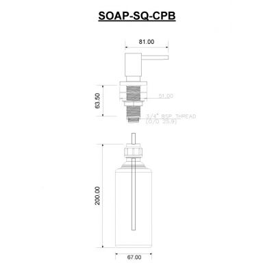 McAlpine dozownik do płynu 500 ml blatowy chrom SOAP-SQ-CPB