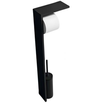 Novellini Frame stojak na papier toaletowy ze szczotką WC czarny R90AKFPRSH