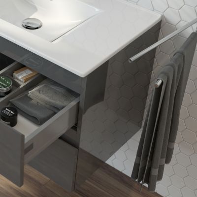 Oltens Vernal wieszak na ręcznik 33 cm dwuramienny ruchomy chrom 80110100