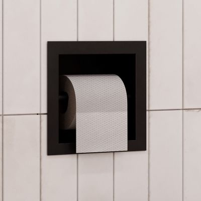 Oltens Grotta uchwyt na papier toaletowy czarny mat 81112300