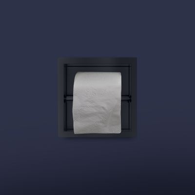 Oltens Grotta uchwyt na papier toaletowy czarny mat 81112300