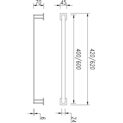 Omnires Nelson wieszak na ręcznik 42 cm grafit NL80214GR