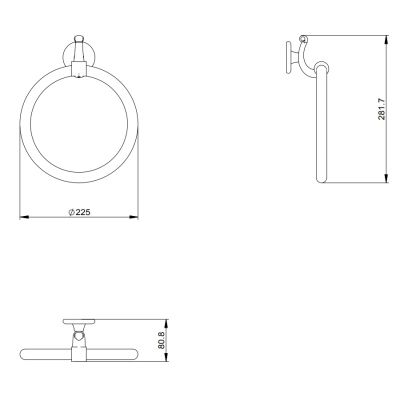 Pomd'or Windsor reling na ręcznik brąz antyczny 26.20.55.011