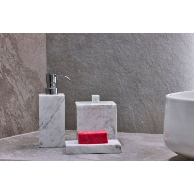 Q-Bath Pure Natural dozownik do mydła 150 ml stojący biały marmur AWD02341519