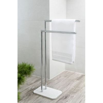 Q-Bath Perfect Minimalism wieszak na ręcznik podwójny stojący chrom/lastryko AWD02341565