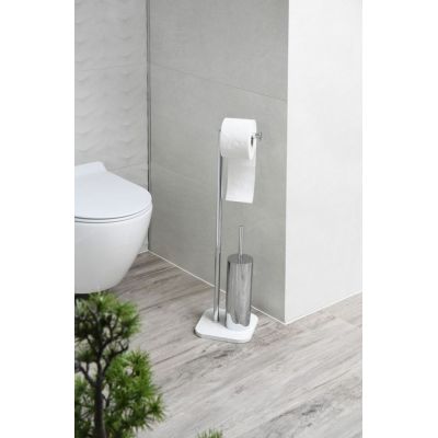 Q-Bath Perfect Minimalism stojak na papier toaletowy ze szczotką WC chrom/lastryko AWD02341566