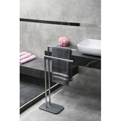 Q-Bath Perfect Minimalism wieszak na ręcznik podwójny stojący chrom/lastryko AWD02341567