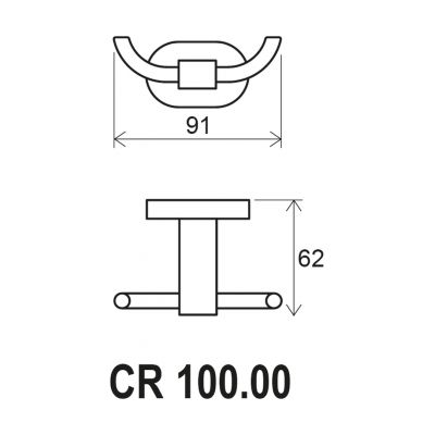 Ravak Chrome CR 100 wieszak na ręcznik podwójny chrom X07P186