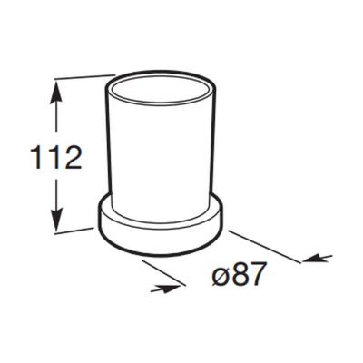 Roca Tempo kubek na szczoteczki stojący szkło/czarny A817022022