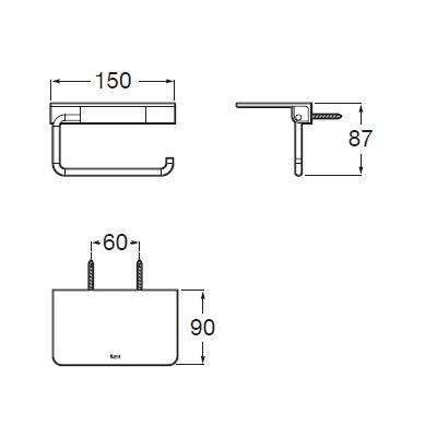 Roca Hotel's uchwyt na papier toaletowy titanium black A817581CN0